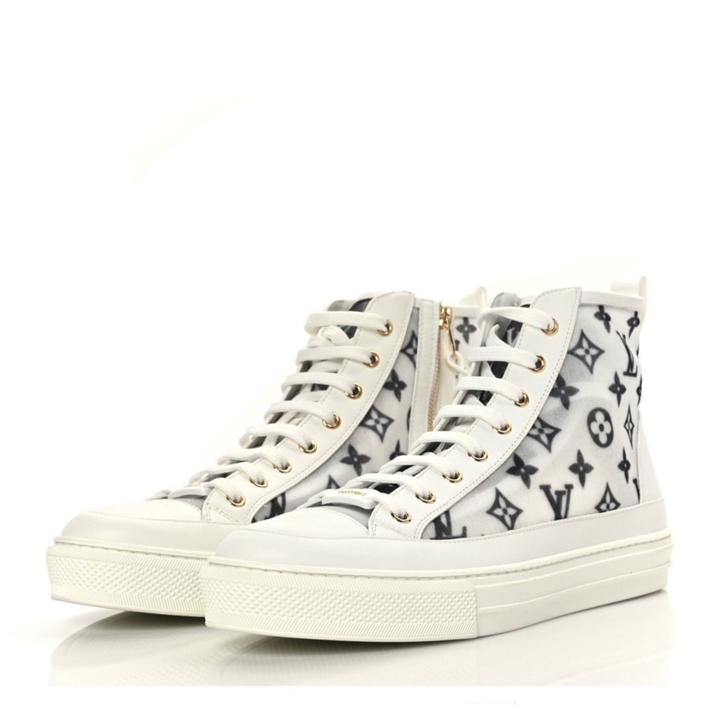 Louis Vuitton Black and White Monogram Sneakers